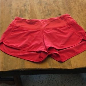 Pink Lululemon speed shorts size 2